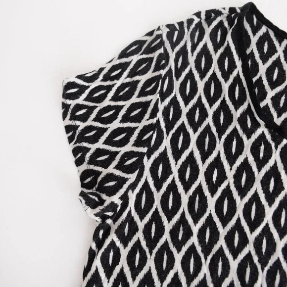 Anne Klein Small Tunic Dress Top  Black & White Diamond Pattern Woman's Small - Picture 3 of 9
